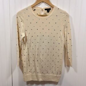J.Crew cream wool quarter sleeve sweater
